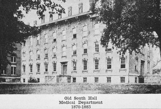 The old South Hall in 1870-1883