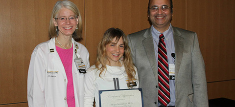 megan-samuelson-teaching-award.jpg Megan Samuelson receiving teaching award