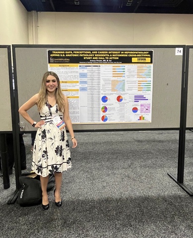 Dr. Aranza Pinedo receives the Pathologist in Training Best Abstract Award from the Renal Pathology Society at USCAP 2026 annual meeting