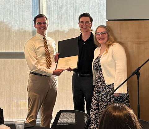 Lucas Denton with Co-Chief Residents Grant Mangleburg and Katherine Christel