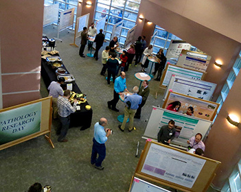 People looking at research posters