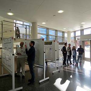 People looking at research posters