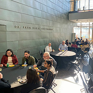 People eating in the MERF