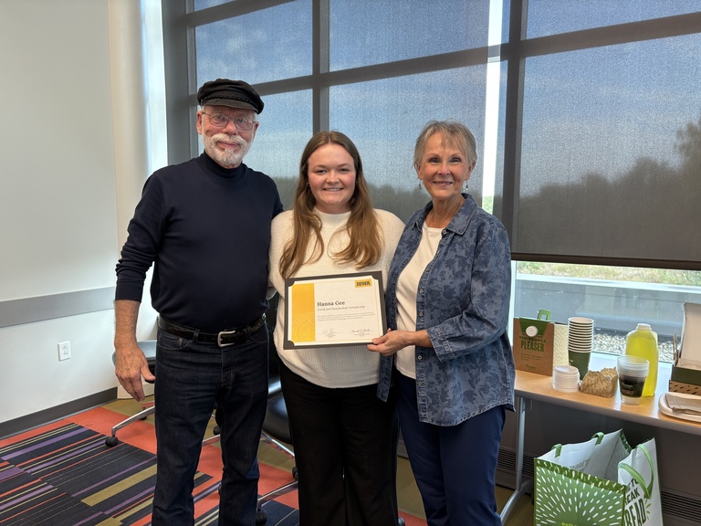 David and Pamela Buhr scholarship awards 2025 with Hanna Gee